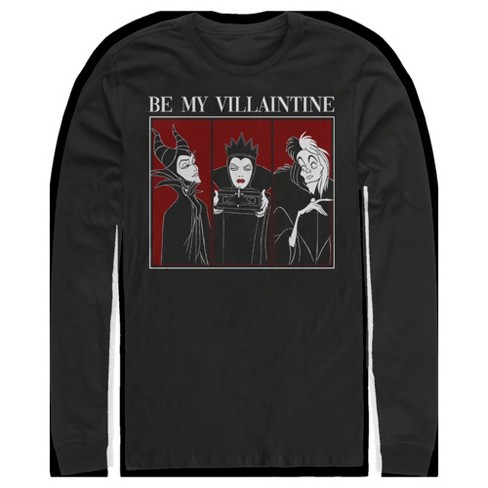 Men's Disney Villains Be My Villaintine Long Sleeve Shirt - image 1 of 4