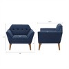COWLOWN Mid Century Lounge Chair, Button Tufted Accent Chair with Armrests & Wood Legs - 2 of 4