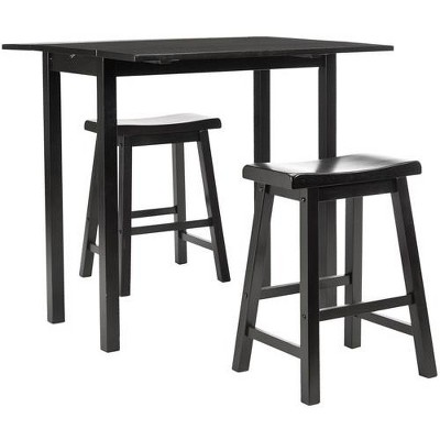 Espresso Malaysian Oak 3-Piece Square Pub Set