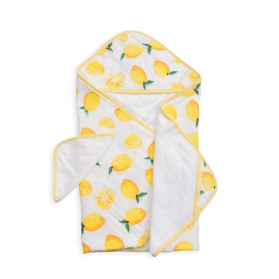 Little Unicorn Cotton Muslin and Terry Hooded Towel - Lemon