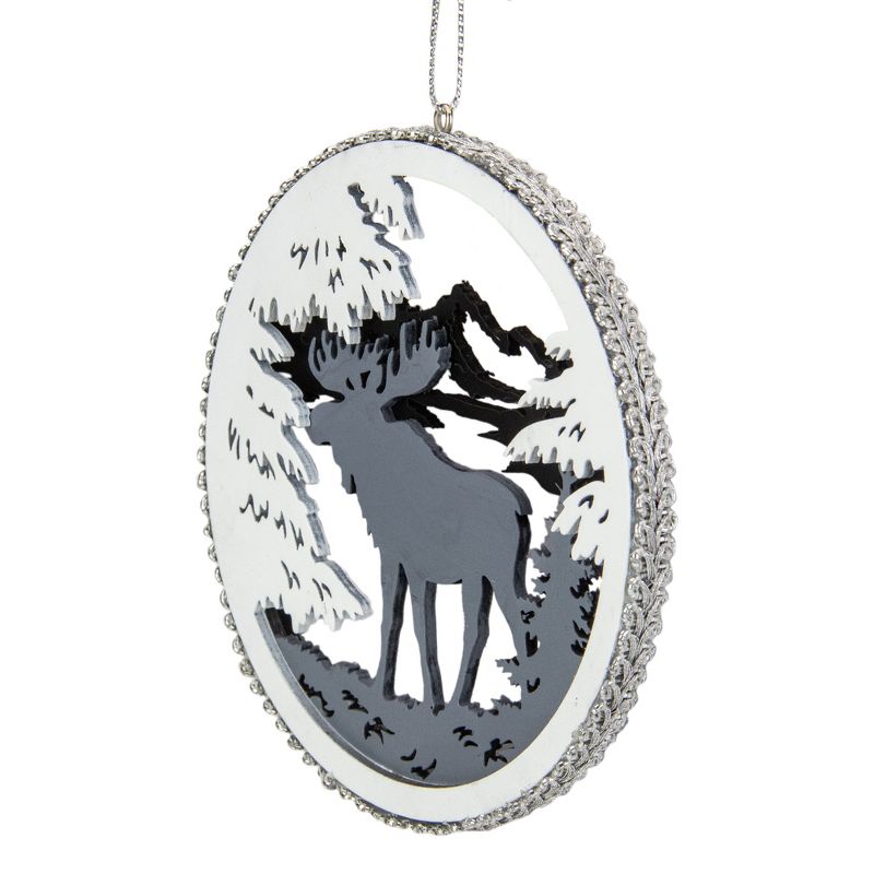 Northlight 4.25" Gray Moose 2-D Cut-Out Silhouette Christmas Ornament, 2 of 5