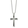 Black Bow Jewelry Men's Stainless Steel, Black Plated & CZ Passion Cross Necklace, 20 In - 2 of 4