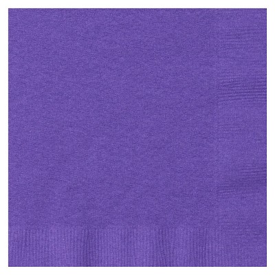 50ct Purple Cocktail Beverage Napkin