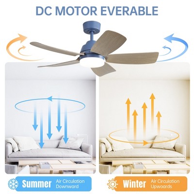 Sofucor 42 Inch Bedroom Ceiling Fans with Lights and Remote Noiseless & Reversible DC Motor 6 Speeds Modern Ceiling Fan Light for Indoor/Living Room