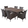 Jennifer 7pc Wicker Patio Dining Set with Cushions - Brown - Christopher Knight Home - image 2 of 4