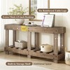 Kumasinova 62.9" Solid Wood Console Table with Metal Rivets,Industrial Entryway Table with Storage Shelf,Vintage Sofa Table for Living Room&Hallway - 3 of 4