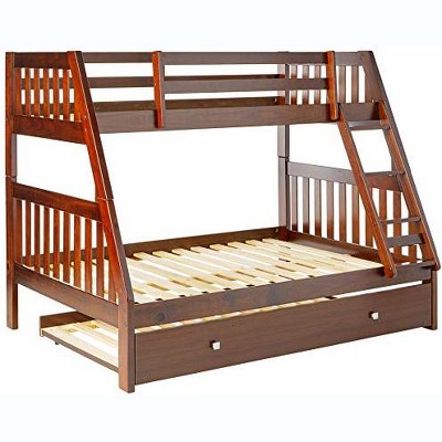 Donco Kids Austin Mission Twin Over Full Cappuccino Bunkbed with Twin Trundle