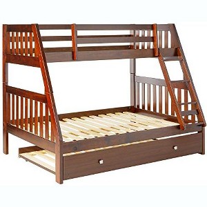 Donco Kids Austin Mission Twin Over Full Cappuccino Bunkbed with Twin Trundle - 1 of 4