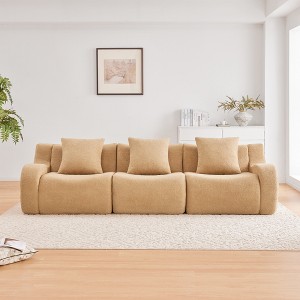 VASIP Soft Teddy Fabric Boneless Modular sofa,Anti-Slip Chaise with 32D High Density Sponge,No Assembly Required - 1 of 4