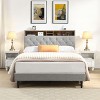 Kumasinova Queen/King Size Platform Bed Frame with Button-Tufted Linen Headboard,USB Ports,Modern Slatted Bedframe,No Box Spring Required - 2 of 4