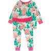 RuffleButts SoftSnooze Toddler Girls Holiday Ruffle Long Sleeve Pajama Set - 2 of 2