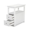 NicBex Narrow Wooden Nightstand with Charging Station and 2 Drawers for Bedroom and Living Room - 4 of 4