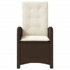 vidaXL Reclining Patio Chair with Cushions Brown Poly Rattan - 4 of 4