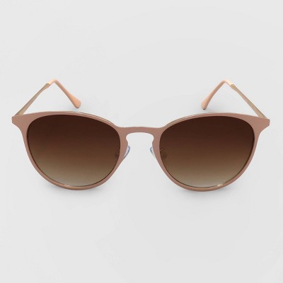 Women's Round Metal Sunglasses - A New Day™ Pink