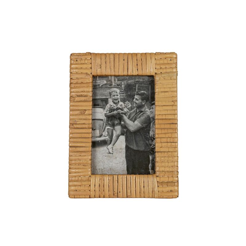 4X6 Inch Wrapped Rattan Picture Frame with MDF & Glass by Foreside Home & Garden, 1 of 7