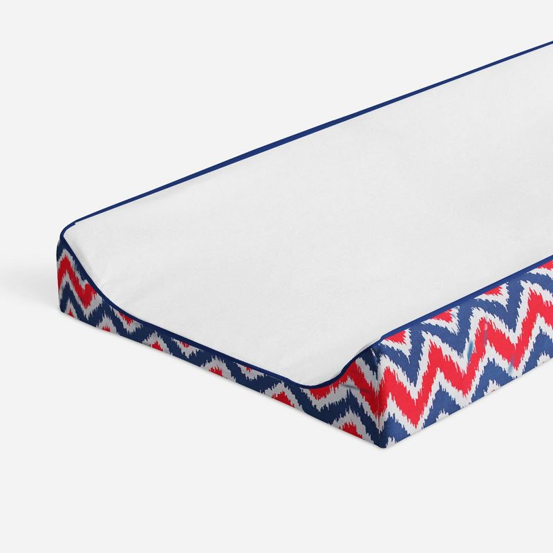 Bacati - MixNMatch Navy/Red White Changing Pad Cover, 1 of 10