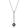 Guili Sterling Silver White Cubic Zirconia Light Blue and Black Cubic Zirconia Pendant - 2 of 2