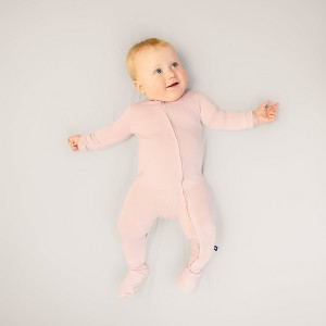 Larkspur Baby Zip Footie in Rose - 1 of 3