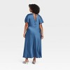 Women's Satin Flutter Short Sleeve Maxi A-Line Dress - A New Day™ - 2 of 3