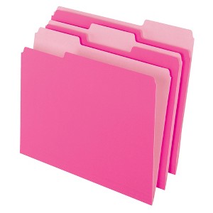 Pendaflex Two-Tone File Folder, Letter Size, 1/3 Cut Tabs, Pink, Pack of 100 - 1 of 1