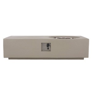 Evatt Outdoor 50000 BTU Light Weight Concrete Rectangular Fire Pit Light Gray - Christopher Knight Home - 1 of 4