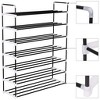 vidaXL Shoe Rack Black Metal and Plastic Large Shoe Rack Rectangular - 3 of 4