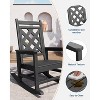 6-Piece HDPE Rocking Chair Set with Square Back and Mesh Backrest, Includes 4 Chairs and 2 Side Tables, Outdoor Patio and Garden Furniture - 3 of 4