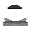 vidaXL Sun Lounger Grey PE rattan, powder-coated steel, polyester Double - 4 of 4