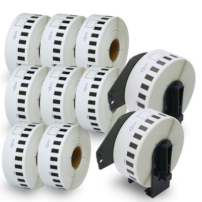 BETCKEY - Compatible Continuous Labels Replacement for Brother DK-2214 Use with Brother QL Label Printers 10 Rolls + 2 Reusable Cartridges