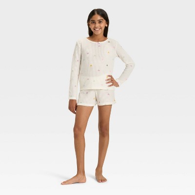 Girls' Long Sleeve Waffle Knit Pajama Set - Cat & Jack™