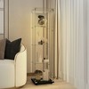 Multipurpose Tempered Glass Cabinet: Wine, Storage, File - with Battery-Powered Light and Adjustable Feet - 2 of 4