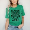 Simply Sage Market Women's Mardi Gras Mask Distressed Short Sleeve Graphic Tee - 2 of 3