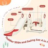 4 in 1 Kids Slide and Swing Set, Kids Playground Climber Slide Playset Includes Slide, Swing, Basketball Hoop, and Climber - 3 of 4