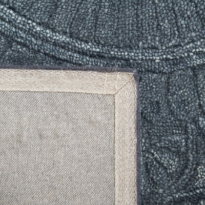 Dark Gray Hand-Tufted Wool Medallion Area Rug 3' x 5'