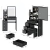 Makeup Vanity Desk With Large Sliding Mirror, Large Storage Makeup Table With Multiple Drawers, Cushioned Stool, Dressing Table For Bedroom - 2 of 4
