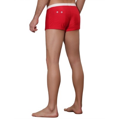 Lars Amadeus Men's Solid Color Elastic Waist Summer Pool Swimwear Shorts 2 Packs Red 34 — фото 3