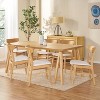 GDFStudio Isador Mid Century Modern 7 Piece Fabric Upholstered Rubberwood  Dining Set - 2 of 4