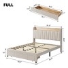 Full Size Bed Frame with Drawer, Upholstered Platform Bed Frame with Storage Headboard and Charging Station - 2 of 4
