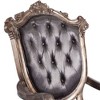 26" Chantelle Dining Chair Silver Gray Silk-Like Fabric and Antique Platinum Finish - Acme Furniture: Elegant Tufted Back, Faux Leather Armrests - 2 of 4