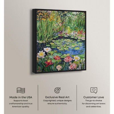 Vincent Van Gogh Inspired Landscape Canvas Print with Black Frame, 21" x 25"