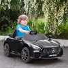 Qaba Mercedes-Benz AMG GTR Licensed 12V Kids Ride on Car with Remote Control, Soft Start, LED Lights, Music Horn & 3 Speeds for 3-6 Years, Black - 2 of 4