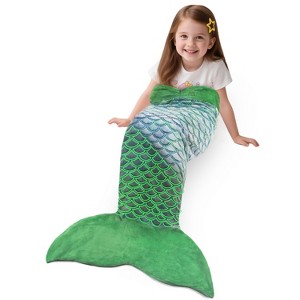 Catalonia Mermaid Tail Blanket for Toddlers Girls, Super Soft Plush Flannel Mermaid Sleeping Bag, Unicorn Pattern, Gift for Girls - 1 of 4