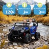 24V 2 Seater Electric UTV Car with Remote Control, 4-Wheeler Suspension, Soft Start, 3 Speeds, Led Lights, Ride on Truck Kids 3-8 Years - 2 of 4