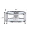 CAVINAS Coffee Tables for Living Room 35.43" Luxurious Round Coffee Table Gorgeous Golden Metal Coffee Table with Clear Glass - 3 of 4