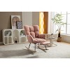 Racxily Rocking Chair, Teddy Upholstered Glider Rocker Chairs, Accent Chair with High Backrest Armchair for Living Room Bedroom - 2 of 4