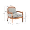 Christopher Knight Home Zuka Mid-Century Modern Rattan Wooden Chair with Cushions (Set of 2) - 3 of 4