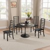 Sapphtopaz Metal Dining Chairs Armless PU Leather Upholstered Chair with Steel Legs and High Backrest Chairs for Dining Room, Kitchen - 3 of 4
