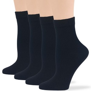 Women's Cotton Diabetic Quarter Solid Socks - 4 Pack - Shoe Size 5-9 Medium, 8-12 Large- | 7BIGSTARS KINGDOM - 1 of 4
