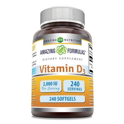 Amazing Formulas Vitamin D3 2000 Iu 240 Softgels : Target