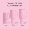 HydroJug Traveler - Water Bottle with Handle & Flip Straw - Leak Resistant Tumbler, Insulated, Stainless Steel & Rubber Base - 4 of 4